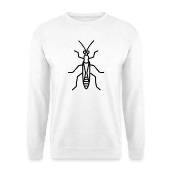Stick-Insekt - Unisex Pullover - Weiß - Vorne - Alina (178cm) & Michal (187cm)