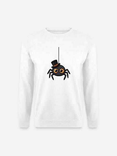 Spinnenzauber mit Zylinder - Unisex Pullover - Weiß