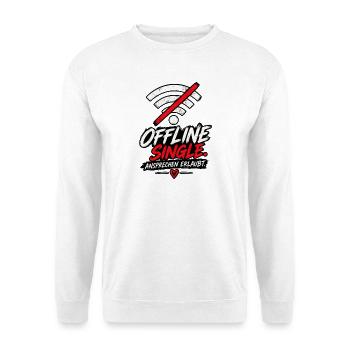 Offline Single Ansprechen Erlaubt - Unisex Pullover - Weiß - Vorne - Alina (178cm) & Michal (187cm)