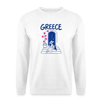 Griechischer Sommer - Unisex Pullover - Weiß - Vorne - Alina (178cm) & Michal (187cm)