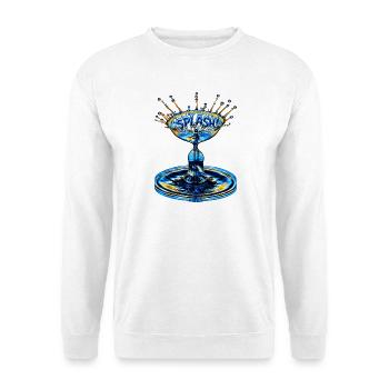 "Splash" - Unisex Pullover - Weiß - Vorne - Alina (178cm) & Michal (187cm)