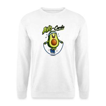 Avocado Cardio Jumping - Unisex Pullover - Weiß - Vorne - Alina (178cm) & Michal (187cm)