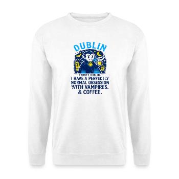 County Dublin Vampire And Coffee Obsession - Unisex Pullover - Weiß - Vorne - Alina (178cm) & Michal (187cm)