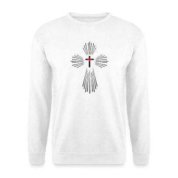 Heiliger Geist Kreuz - Unisex Pullover - Weiß - Vorne - Alina (178cm) & Michal (187cm)