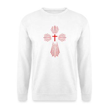 Heiliger Geist Kreuz - Unisex Pullover - Weiß - Vorne - Alina (178cm) & Michal (187cm)