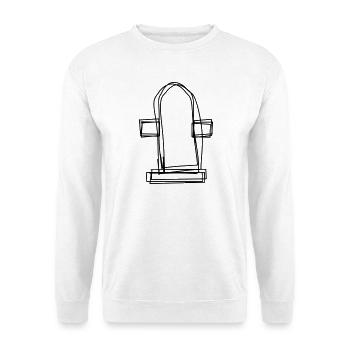 Hydrant handgezeichnet - Unisex Pullover - Weiß - Vorne - Alina (178cm) & Michal (187cm)