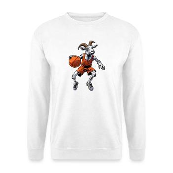 Ziegen Basketball / Bball Goat - Unisex Pullover - Weiß - Vorne - Alina (178cm) & Michal (187cm)