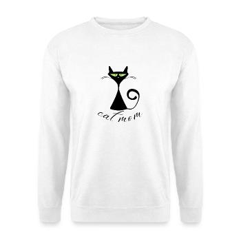 Katze Mama - Unisex Pullover - Weiß - Vorne - Alina (178cm) & Michal (187cm)