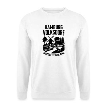 Volksdorf Hamburg Walddörfer  - Unisex Pullover - Weiß - Vorne - Alina (178cm) & Michal (187cm)
