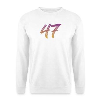 47 - Unisex Pullover - Weiß - Vorne - Alina (178cm) & Michal (187cm)