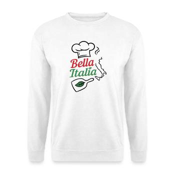 Bella Italia – Italien Liebe & Dolce Vita - Unisex Pullover - Weiß - Vorne - Alina (178cm) & Michal (187cm)