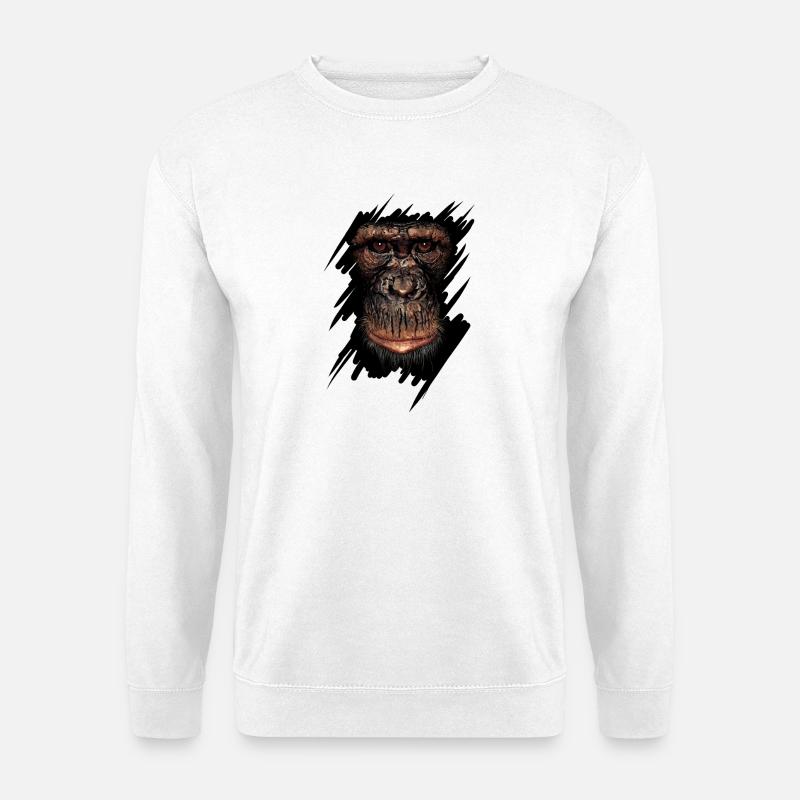 Affe - Unisex Pullover - Weiß