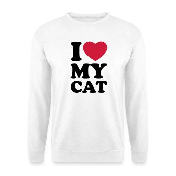 I love my cat - Ich liebe meine Katze - Unisex Pullover - Weiß - Vorne