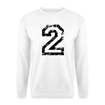 Zahl 2 - Nummer 2 (Vintage Weiß) Nr. 2 - Unisex Pullover - Weiß - Vorne