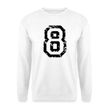 Zahl 8 - Nummer 8 (Vintage Weiß) Nr. 8 - Unisex Pullover - Weiß - Vorne