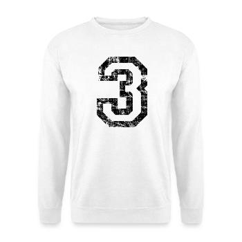 Zahl 3 (Vintage Weiß) 3. Geburtstag Nr. 3 - Unisex Pullover - Weiß - Vorne
