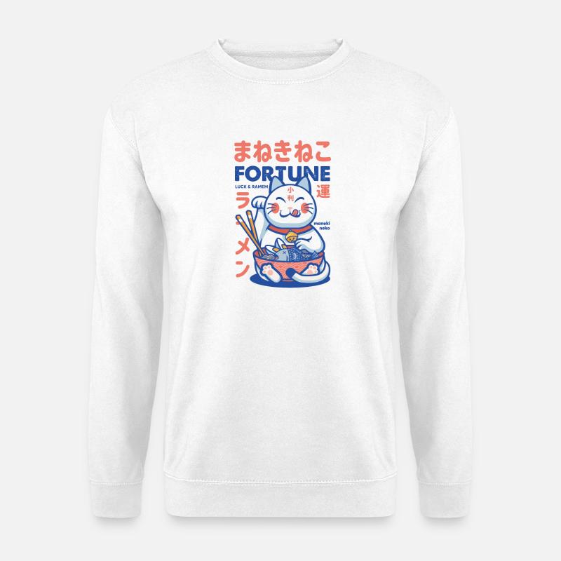 Maneki Neko Fortune Ramen - Unisex Pullover - Weiß
