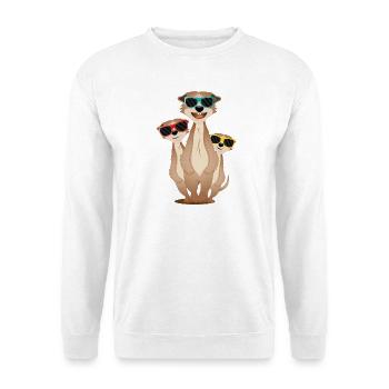 cool meerkat group with sunglasses - Unisex Sweatshirt - white - Front
