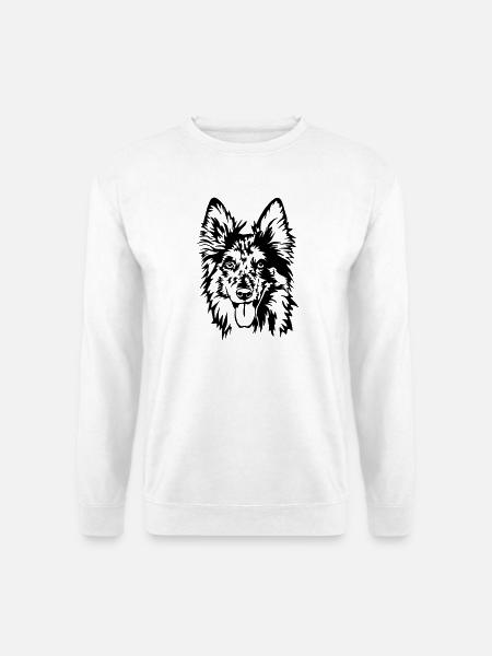 Tiger (Altdeutscher Hütehund) Kopf - Unisex Pullover - Weiß