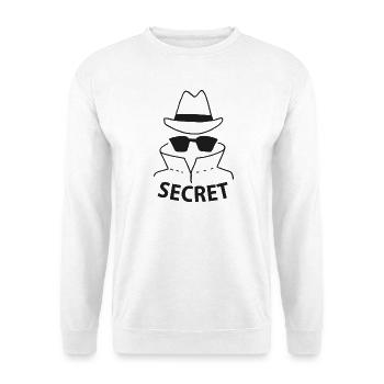 Geheimnisvoll, unnahbar, unsichtbar - Mann mit Hut - Unisex Pullover - Weiß - Vorne