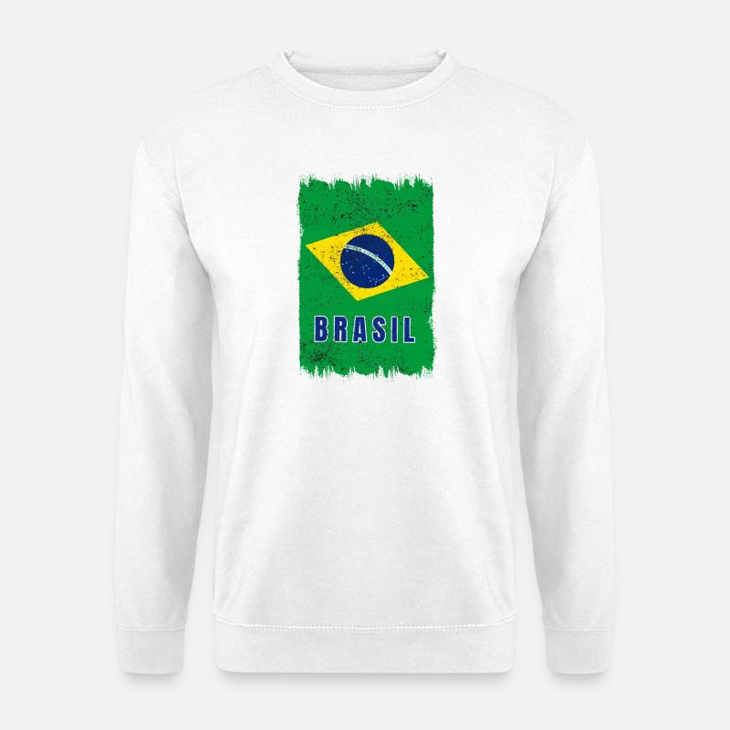 Brasilien Flagge - Unisex Pullover - Weiß