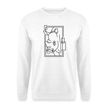 Rhinoceros in geometric design - Unisex Sweatshirt - white - Front