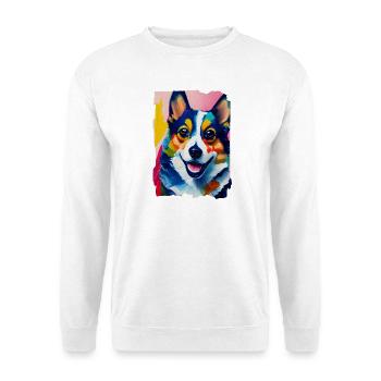 Porträt des Hunde-Corgis - Unisex Pullover - Weiß - Vorne
