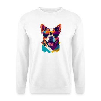 Pawsome Attitude: Retro Hunde-T-Shirt - Unisex Pullover - Weiß - Vorne