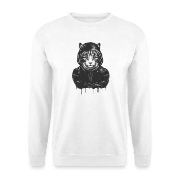Tête de chat avec capuche à capuche dans le style Graffiti - Sweat-shirt Unisexe - blanc - Devant