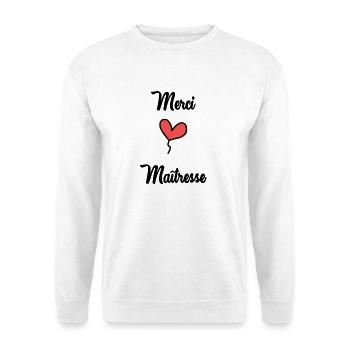 MAÎTRESSE. MAITRE. MERCI. MERCI MAÎTRESSE - Sweat-shirt Unisexe - blanc - Devant