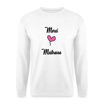 MAÎTRESSE. MAITRE. MERCI. MERCI MAÎTRESSE - Sweat-shirt Unisexe - blanc - Devant