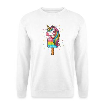 colourful unicorn ice cream motif for summer - Unisex Sweatshirt - white - Front