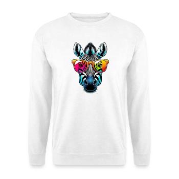 Zèbre avec lunettes de soleil - Sweat-shirt Unisexe - blanc - Devant