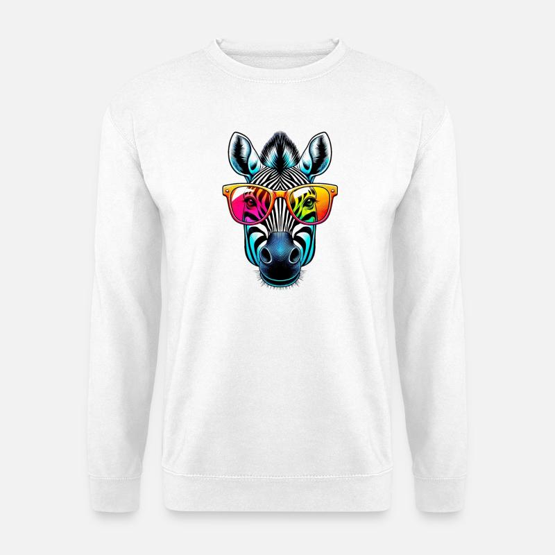 Zebra with sunglasses - Unisex Sweatshirt - white