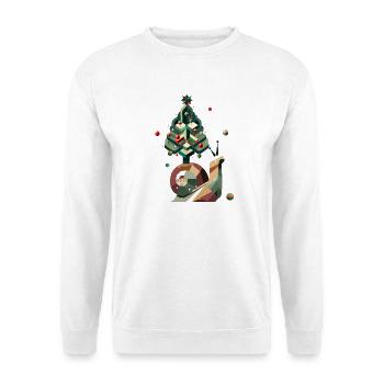 kreative Weihnachts-Schnecke – Festlich geschmückt - Unisex Pullover - Weiß - Vorne