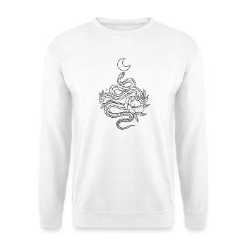 Schlange mit Pfingstrosen zum selber Ausmalen - Unisex Pullover - Weiß - Vorne