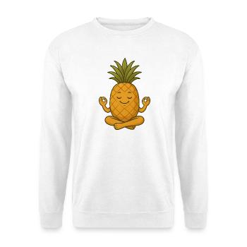 Süßer Ananas Yoga Meditation Entspannung Cartoon - Unisex Pullover - Weiß - Vorne