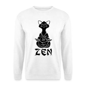 Zen Schwarze Katze - Unisex Pullover - Weiß - Vorne