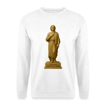 Meditative Statue mit inspirierendem Zitat - Unisex Pullover - Weiß - Vorne