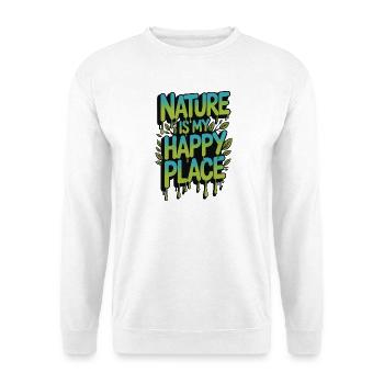 Die Natur ist mein glücklicher Ort - Unisex Pullover - Weiß - Vorne