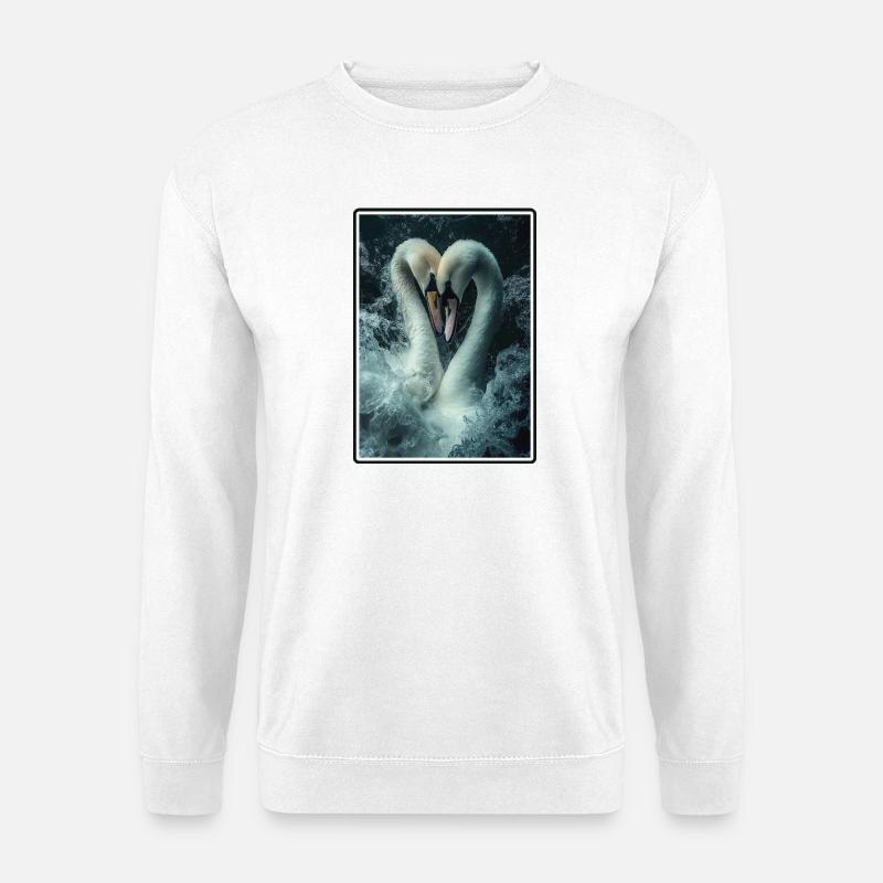 Schwäne Schwan - Unisex Pullover - Weiß