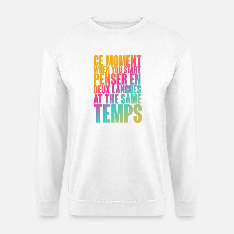 Multilingual Thought Time Print - Unisex Sweatshirt - white