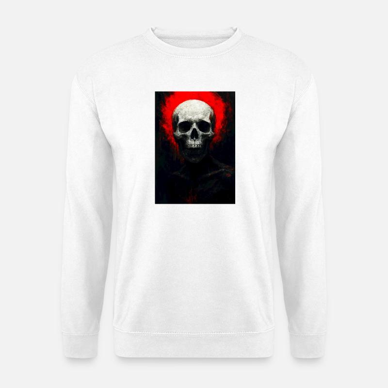 Skull in Red Ember - Unisex Sweatshirt - white