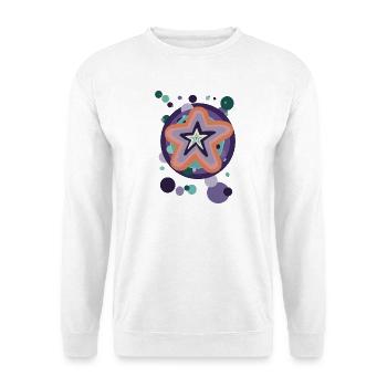 Abstraktes Sternenmuster in Pastellfarben - Unisex Pullover - Weiß - Vorne
