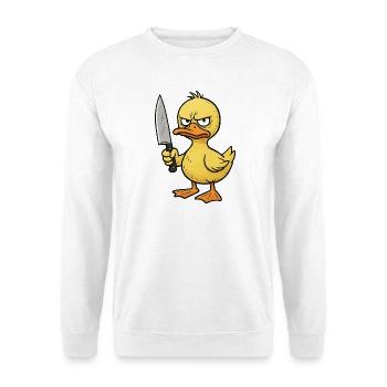 Angry duckling with knife - Unisex Sweatshirt - white - Front