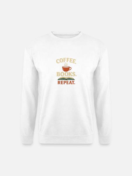 Coffee books repeat - Unisex Pullover - Weiß