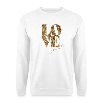 Glitter Love You All Typographie - Sweat-shirt Unisexe - blanc - Devant