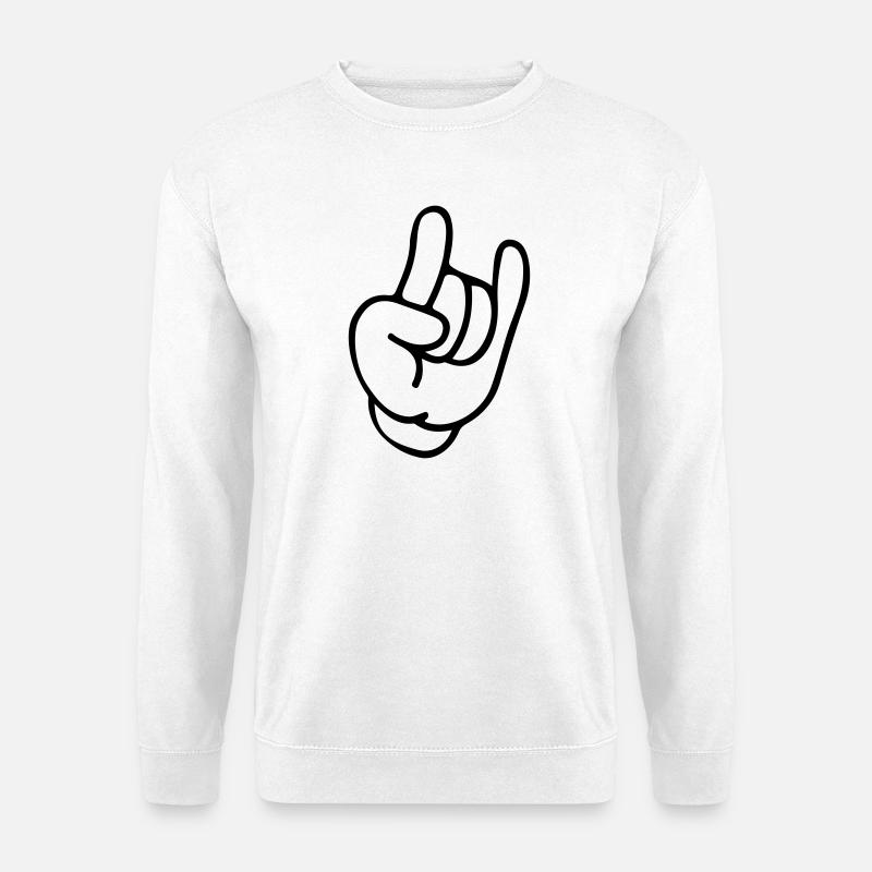 Icône de roche à la main - Sweat-shirt Unisexe - blanc
