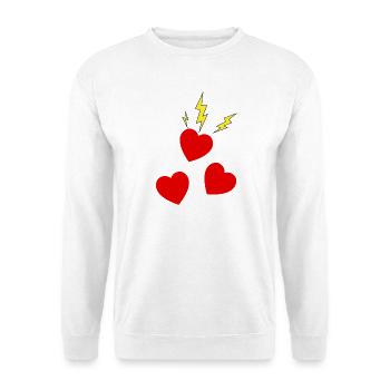 Electric hearts in red - Unisex Sweatshirt - white - Front