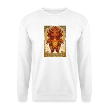 Herbst Monster aus Laub - Unisex Pullover - Weiß - Vorne